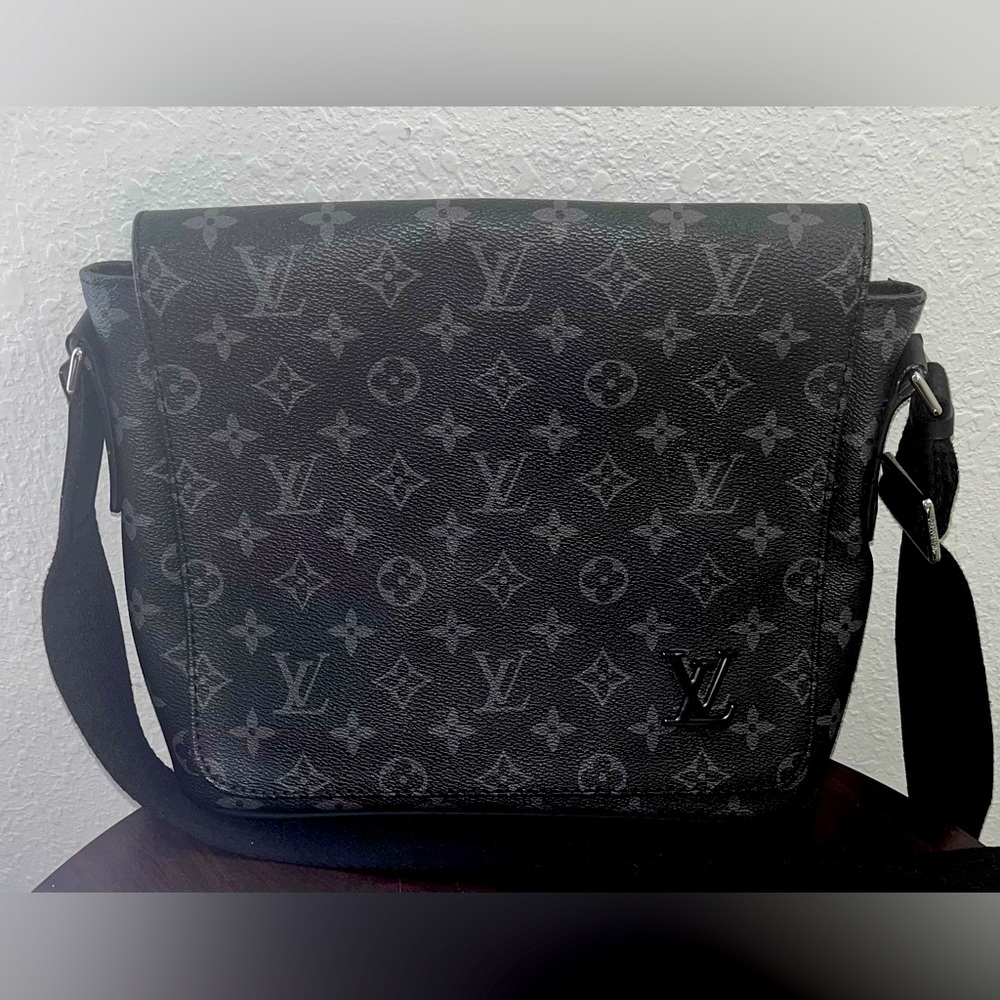 Louis Vuitton Black and Gray Messenger Bag